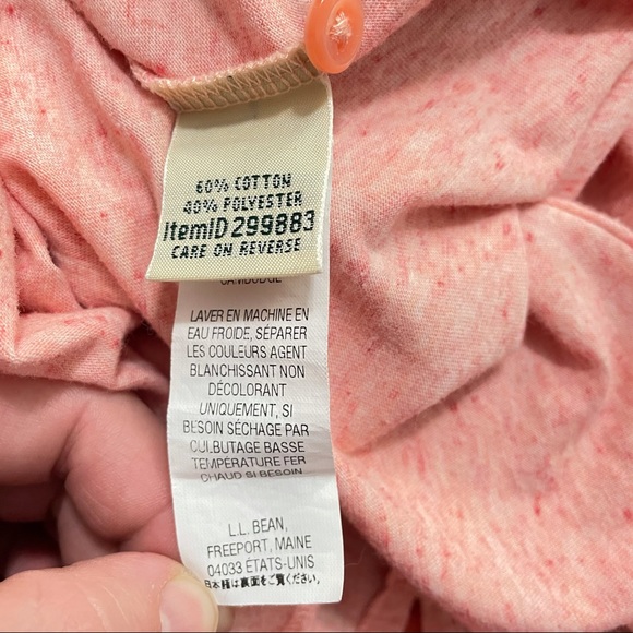 L.L. Bean Pink Short Sleeve Shoulder Embroidery XS - Picture 8 of 8